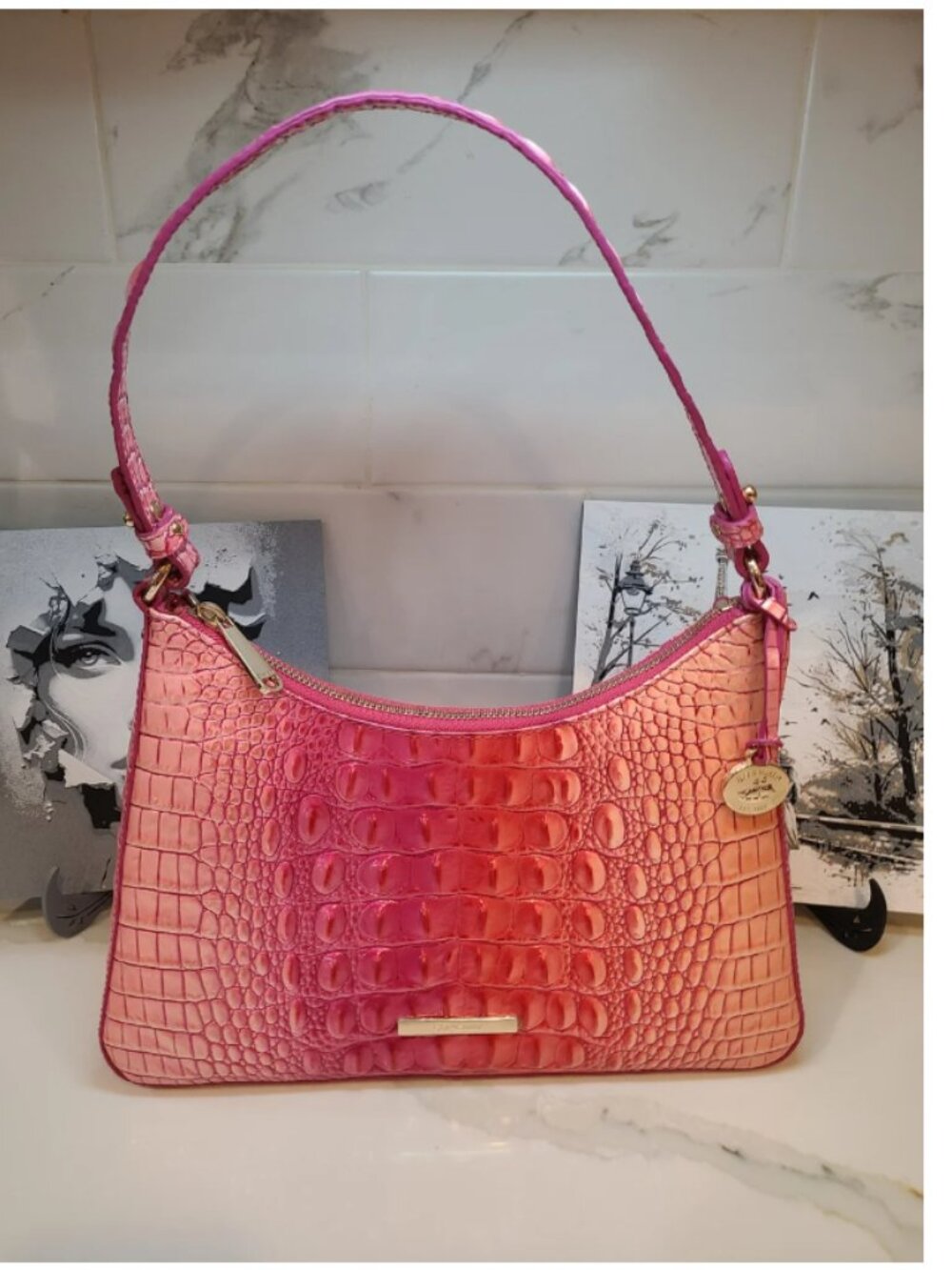 Brahmin Esme In Cupid Ombre Pristine & NWT matching Credit Card Wallet - Picture 12 of 13